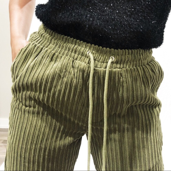 Urban Outfitters Olive Corduroy Trousers - Picture 3 of 4